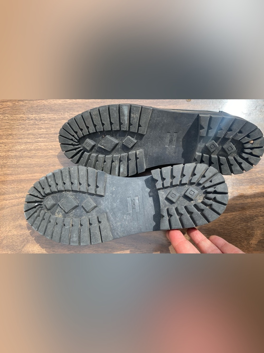 TOMS Black Loafers with Tan Trim - Picture 9 of 12